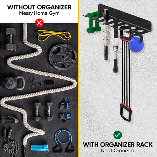 2-in-1 Gym Storage Rack + Jump Rope, Baseball bat wall mount, Gym organization for home gym, Bat holder wall mount, Baseball bat holder for wall, Home gym storage rack, Gym equipment storage, Bat holder, Bat holder for dugout fence, Gym organization, Weig