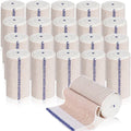 Reginary 20 Pack 4 Inch Elastic Bandage Wrap with Self Closure on Both Ends Athletic Stretchable Compression Bandage for Legs, Knees, Ankles, Wrists, Elbows, Shoulders (Blue Trim)