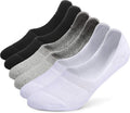 Leotruny No Show Socks - 6 Pairs Unisex Thick Cushion Athletic Cotton | Non-Slip Design