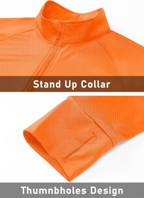 MAGCOMSEN Women's UPF 50+ Lightweight Athletic Jacket - Sun Protection, Full Zip, Long Sleeve, Outdoor Pockets