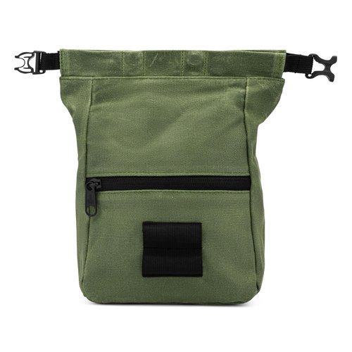 Oso Supply Co - Kulshan Bouldering Bucket, Large Size Chalk Bag for Rock Climbing, Chalk Pot with Magnetic Roll Down Closure, Brush Loop, Zippered Pockets for Climbers, Weightlifting (Olive Green)