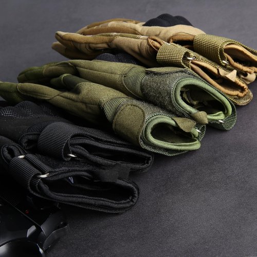 MVPTOO Motorcycle Tactical Gloves for Men - Touchscreen, Hard Shell & Palm Padding for Airsoft Paintball Hunting Hiking Camping Climbing Sports Cycling Gloves Green L