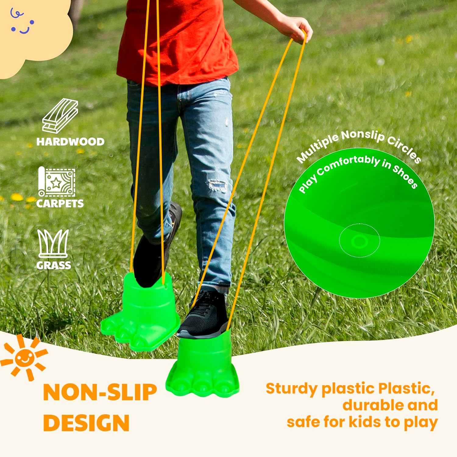 Skiennix Balancing Stilts for Kids - 4 Pairs of Walking Monster Feet for Balance & Coordination | Ages 4-10