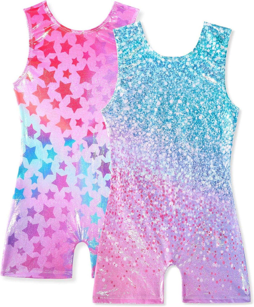 Skiennix Gymnastics Leotard for Girls - Shiny Toddler Biketard Unitard One-Piece Outfit