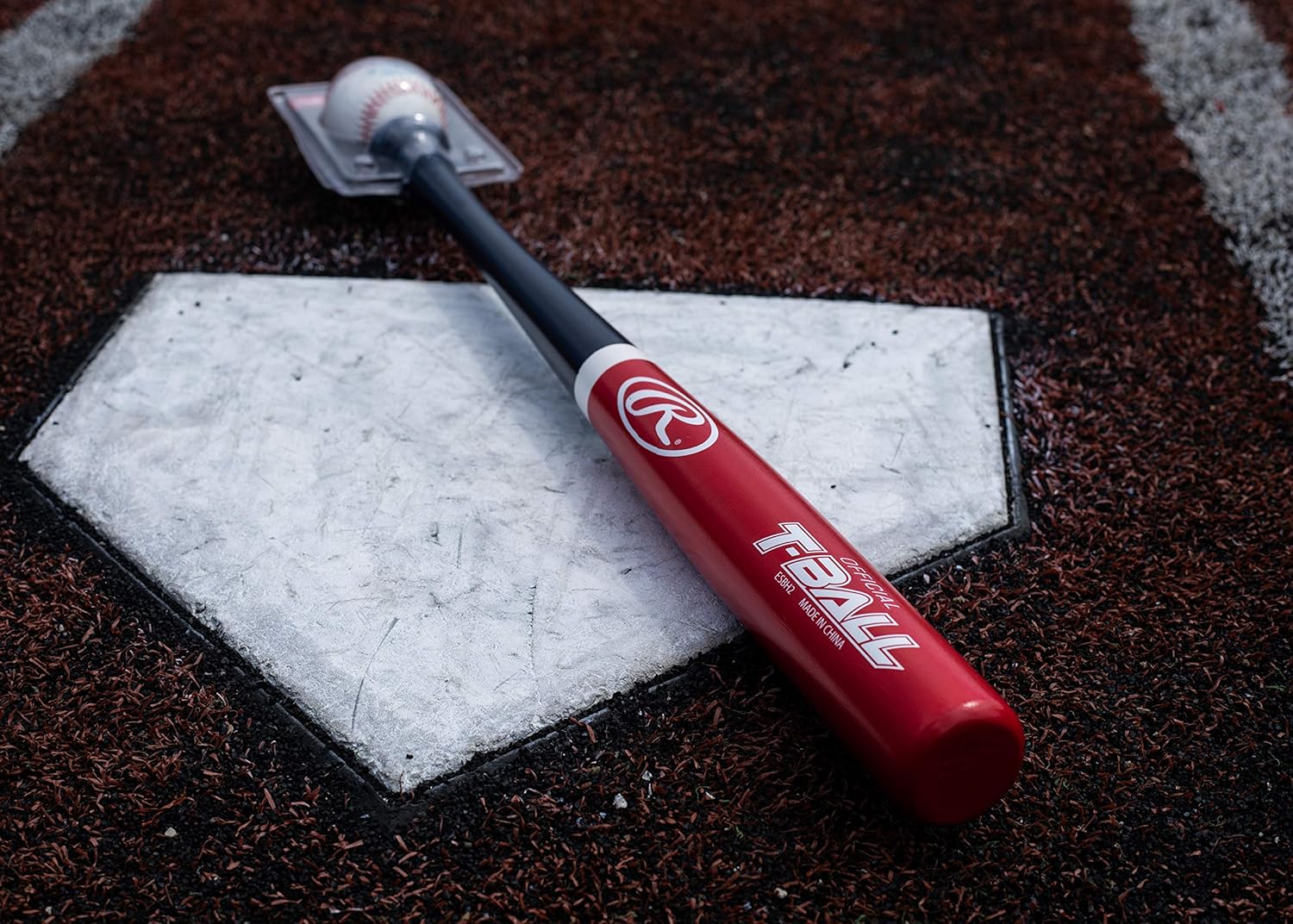 Rawlings Wood T-Ball Bat & Ball Combo - 25" Ash Bat with 2" Barrel & Rawlings TVB Ball Included