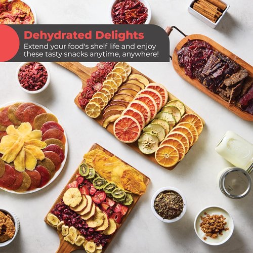 Magic Mill Food Dehydrator Machine - 800W with 15 Extra-Large Stainless Steel Trays | Digital Timer & Temperature Control