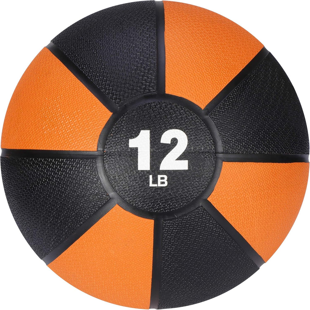 Skiennix 12lb Slam Medicine Ball - Textured Rubber Grip for Core Strength & Flexibility Training