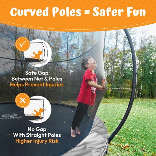 Jumpzylla Trampoline - Outdoor Recreational Trampoline with Enclosure & Non-Slip Ladder | 8FT to 16FT Sizes