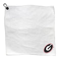 Team Golf NCAA Georgia Microfiber Towel - 15" X 15" (White) with Carabiner Clip, Premium Microfiber with Deep Waffle Pockets - Superior Water Absorption and Quick Dry Golf Cleaning Towel