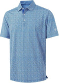 M MAELREG Men's Golf Shirt - Short Sleeve Dry Fit Collared Polo with Moisture-Wicking Performance Patterns