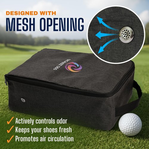 Organize Golf Shoe Bag for Travel – Waterproof Golf Shoes Bag with Ventilation & Pockets | Golf Shoe Bags for Men & Women | Athletic Shoe Carrier for Cleats, Spikes, Sports & Travel