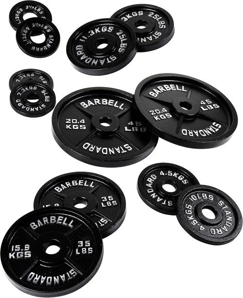 Fitvids Olympic 2-Inch Cast Iron Weight Plates - Vintage Style Alloy Steel, 25LB Pair for Strength Training