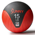 Sunny Health & Fitness 15LB Medicine Ball, Textured Rubber, Core Strength & Balance Training, Bouncing, Weight for Home Workouts SF-EB03-15