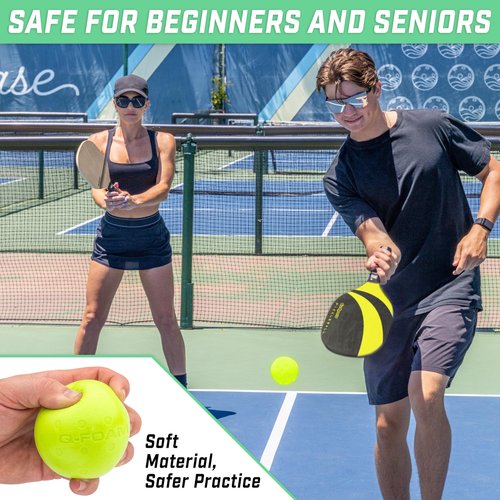 GoSports GS 40 Q-Foam Pickleballs - Quiet Foam Balls for Indoor or Outdoor Practice - 12 Pack