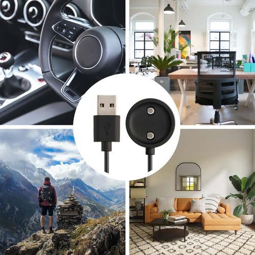kwmobile USB Cable Charger Compatible with Suunto Vertical/Race S/Ocean Cable - Charging Chord for Smart Watch - Black
