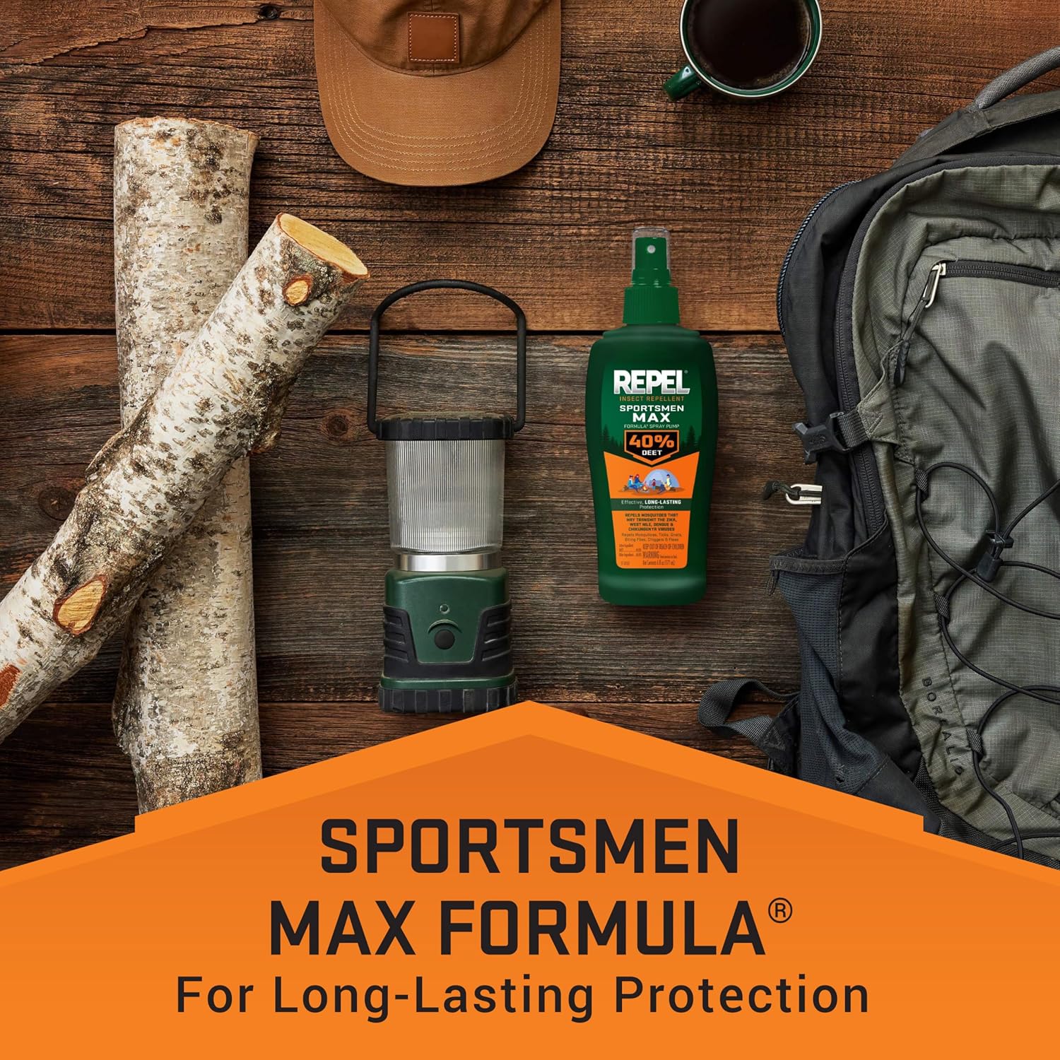 Repel Insect Repellent - Sportsman Max Formula with 40% DEET | Long-Lasting Protection Against Mosquitoes, Ticks & Gnats - 6 fl oz (Pack of 2)