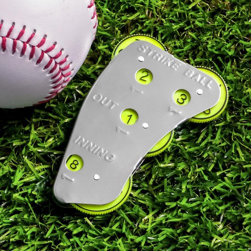 Cannon Sports 4 Wheel Umpire Indicator - Optic Yellow Dials for Strikes, Balls, Outs | Softball & Baseball Clicker