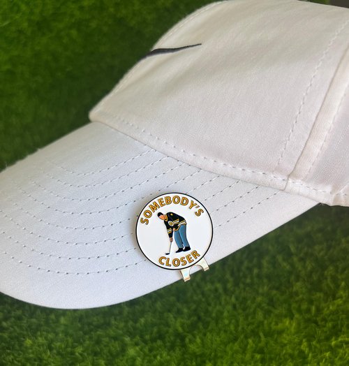 Play and Repeat Happy Gilmore Somebodys Closer Golf Ball Marker with Magnetic Hat Clip - Funny Golf Gift for Men - Golf Accessories and Gifts