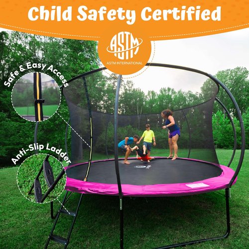 Jumpzylla Trampoline - Outdoor Recreational Trampoline with Enclosure & Non-Slip Ladder | 8FT-16FT Sizes