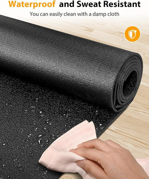 Foldable Rubber Treadmill Mat - Waterproof Non-Slip Exercise Equipment Mat for Home Gym Protection