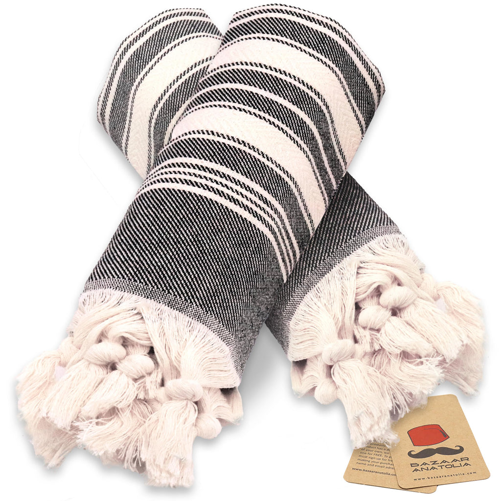 Bazaar Anatolia Turkish Hand Towels for Bathroom Set of 2 | 39"x19", Cotton | Bathroom & Decorative Hand Towels for Kitchen Dishcloth, Tea, Yoga, Face, Gym - Ethnic Red
