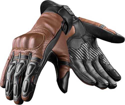 J.A.G. Motorcycle Gloves - Premium Leather Perforated Gloves with Knuckle Protection | Touchscreen Riding Gear for Men
