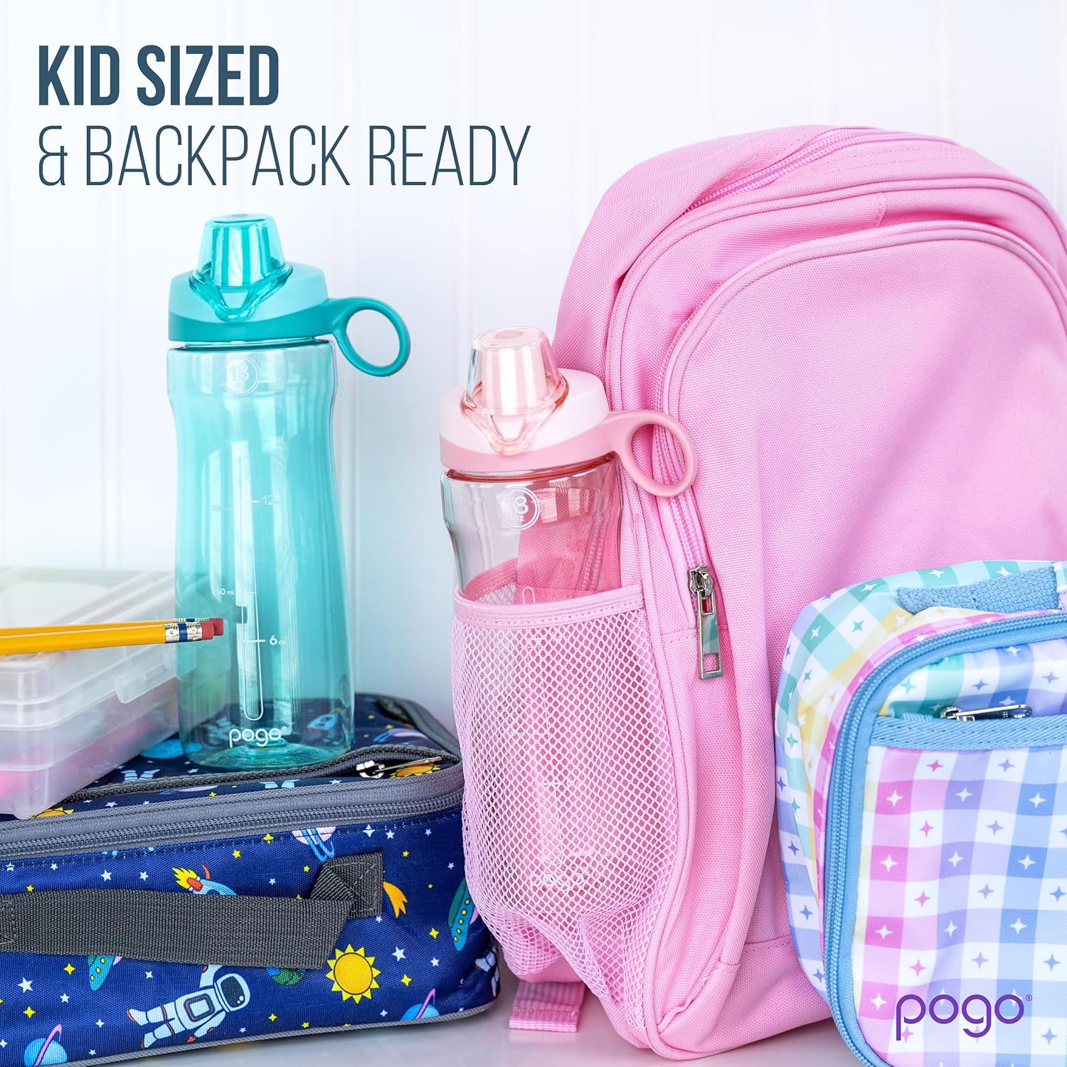 Pogo Water Bottle - Reusable BPA-Free with Chug Lid & Carry Handle | Perfect for Travel & Gym | 18oz, 32oz, 40oz, 64oz