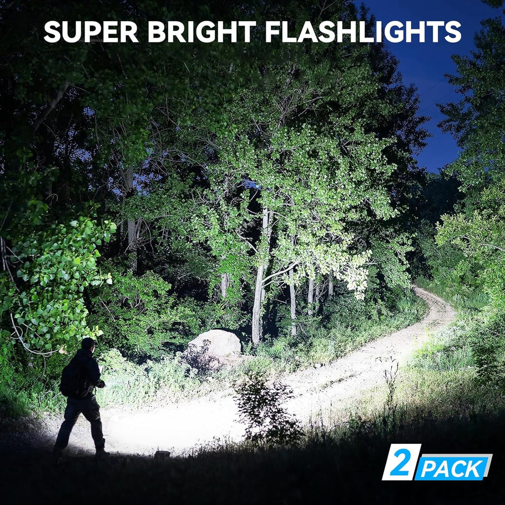 Skiennix Rechargeable Flashlights - 99,000 Lumens Super Bright LED | 6 Adjustable Modes for Home & Camping