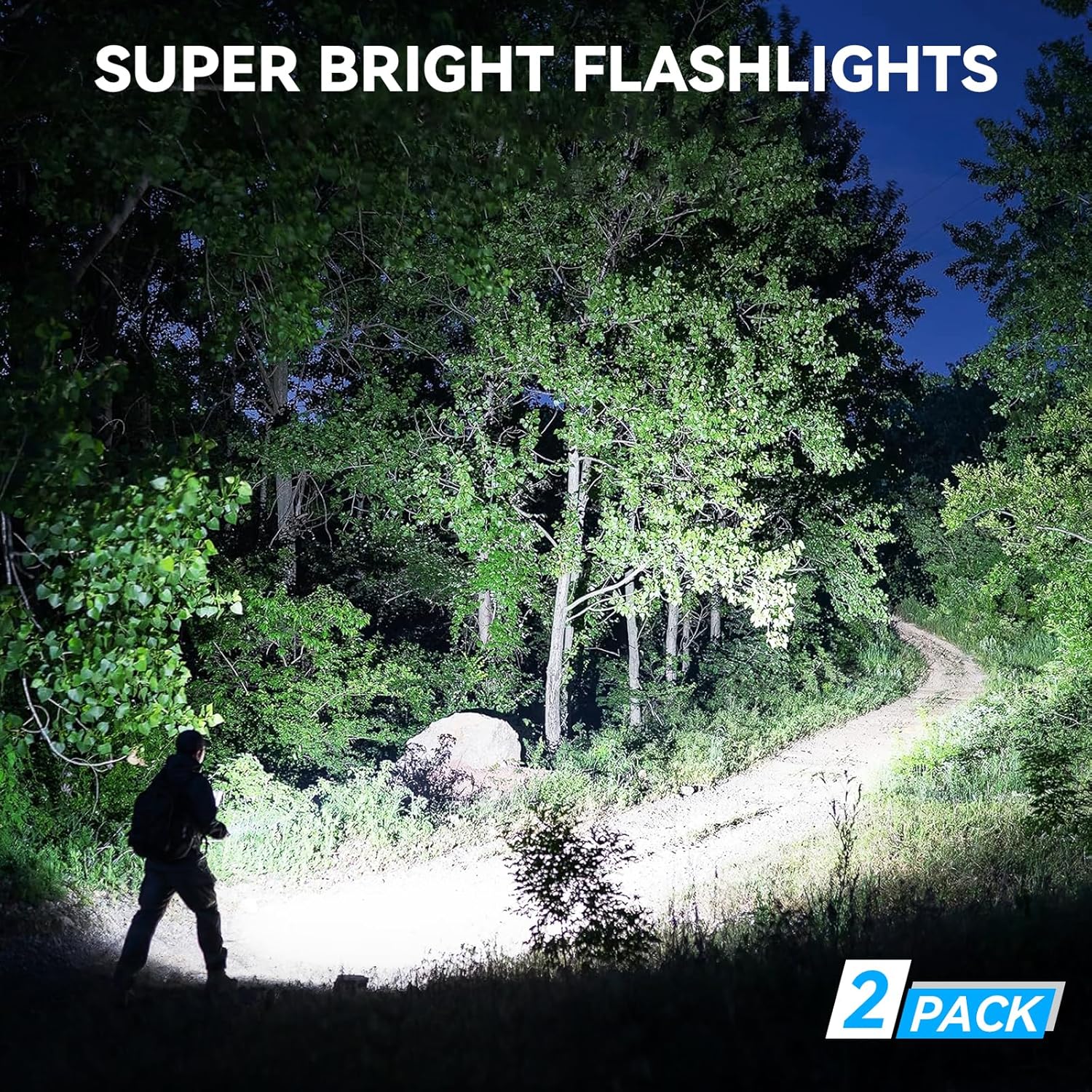 Skiennix Rechargeable Flashlights - 99,000 Lumens Super Bright LED | 6 Adjustable Modes for Home & Camping