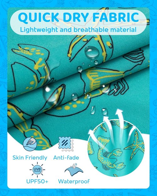 Maamgic Boys Swim Trunks - Quick Dry Compression Liner Bathing Suit | 4-Way Stretch Toddler Shorts