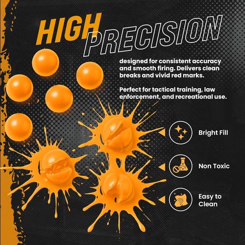 3Skull .43 Caliber Paintballs - High-Quality Ammo for Umarex T4E Paintball Pistols | Orange Color