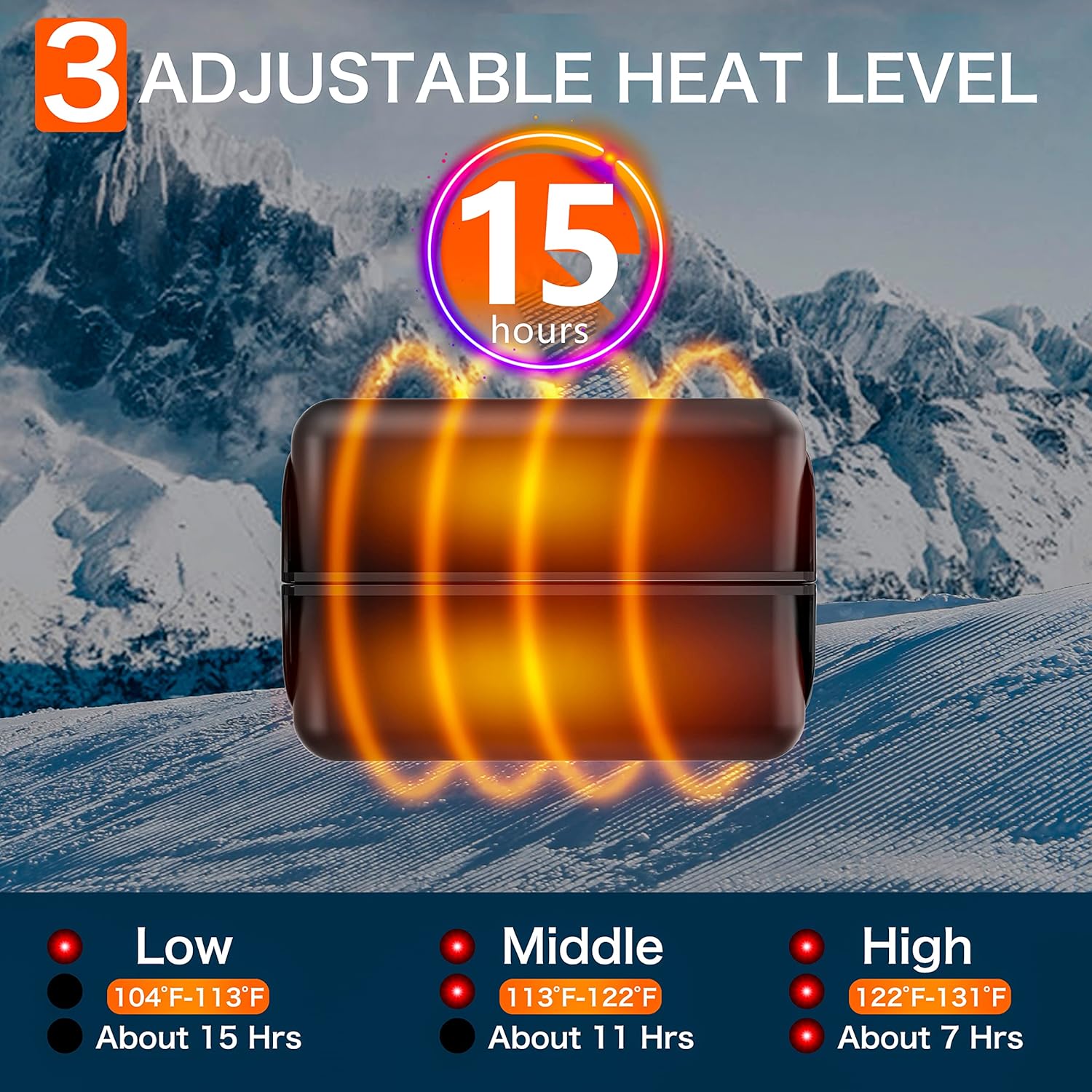 Skiennix Rechargeable Hand Warmers - 10000mAh Magnetic Electric Power Bank | 3 Heat Levels for Winter Camping & Hunting