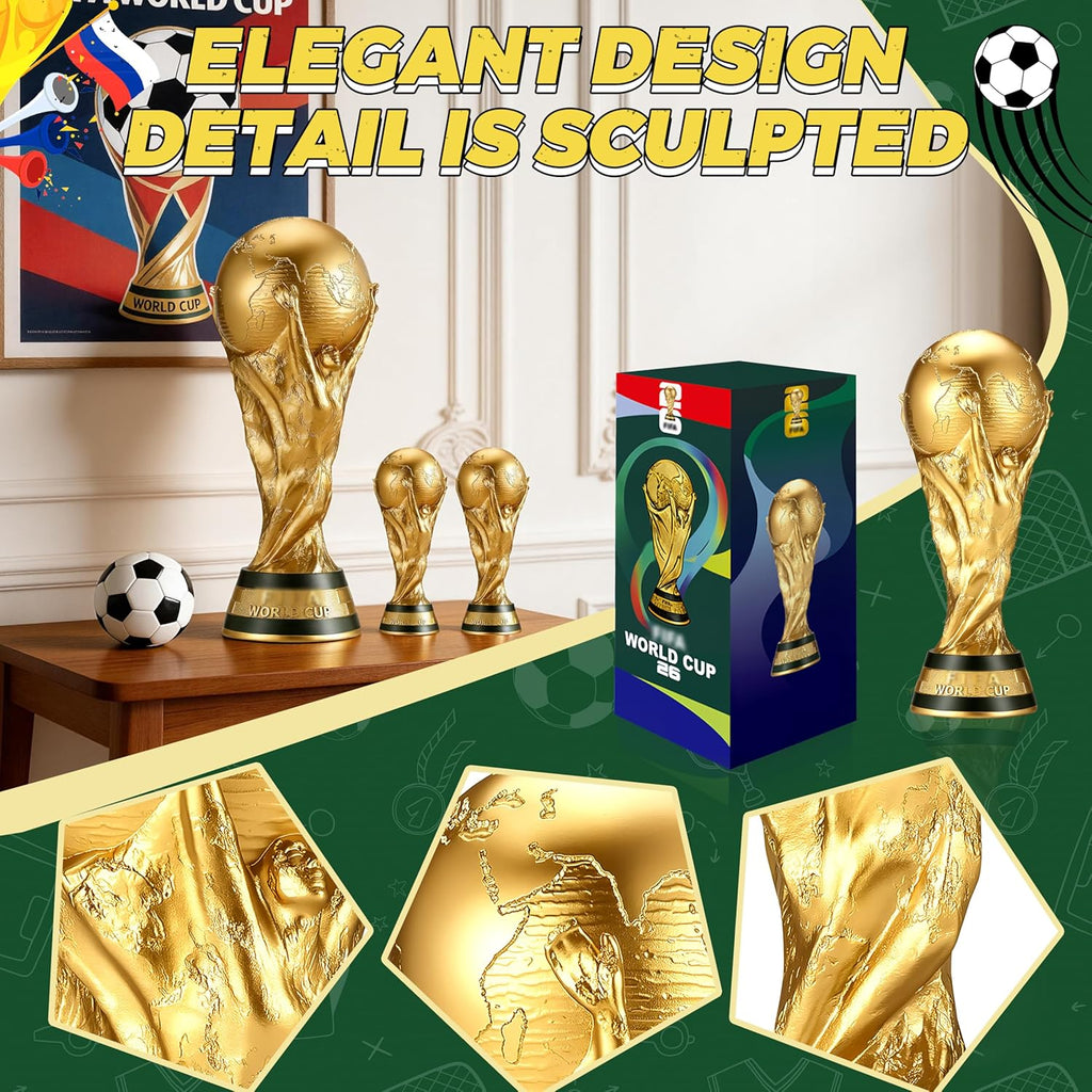 World Cup Trophy Replica 2026 - Mini PVC Souvenir & Decoration for Football Fans