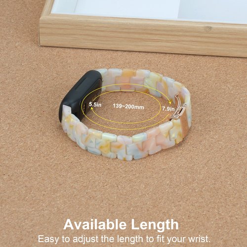 LAREDTREE Compatible with Fitbit Inspire 3 Band for Women, Resin Watch Band Replacement Strap Adjustable Wristband for Fitbit Inspire 3