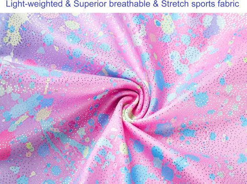 Domusgo Girls Gymnastics Leotards - Shiny Colorful Long Sleeve Bodysuits for Tumbling | Sizes Available