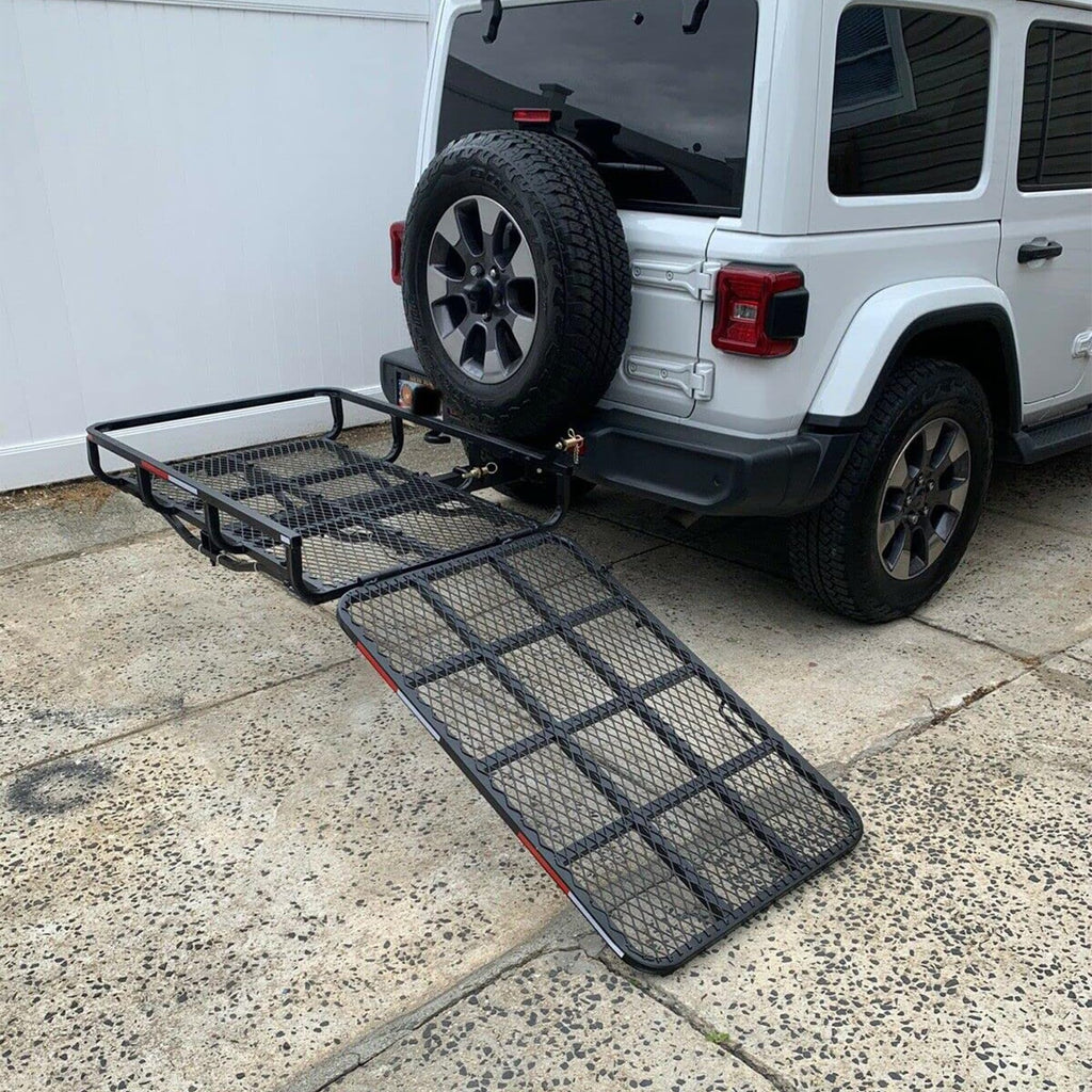 ECOTRIC Hitch Mount Wheelchair Carrier Electric Wheelchair Cargo Mobility Scooter with Hitch & Loading Ramp, 73lbs Weight, 500lbs Capacity