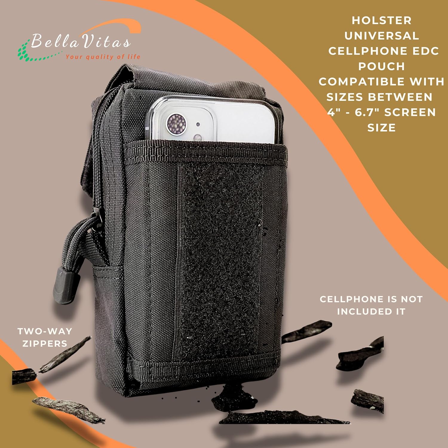 Skiennix Tactical Molle Pouch - Small EDC Utility Bag with US Flag Patch | Military Gadget Organizer