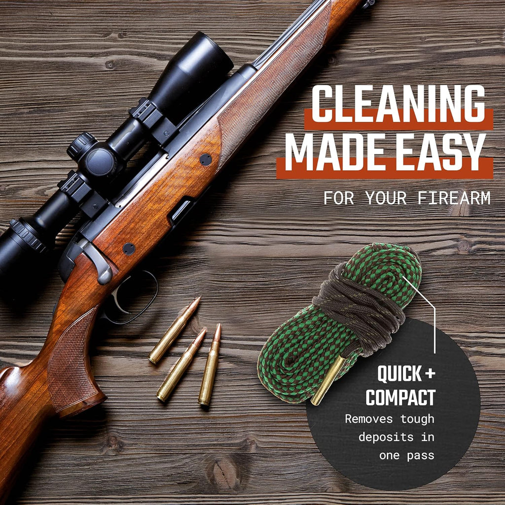 Ultimate Rifle Build Gun Snake - Compact Cleaner Rope for .223, 5.56mm, .22, 9mm, .380, 12 GA, .30, .308, .44 Cal