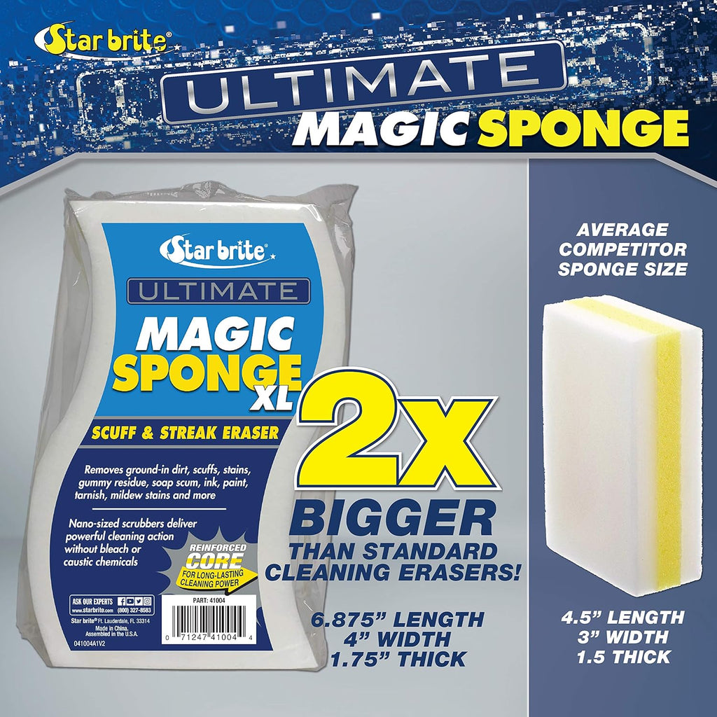 STAR BRITE XL Magic Sponge - Extra Large Melamine Scuff Eraser - 8 Pack for Multi-Purpose Cleaning