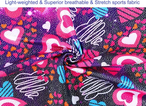 Domusgo Gymnastics Leotards - Sparkly One-Piece Unitard for Girls | Pro Kids Biketards with Shorts