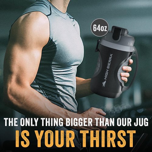 High Sierra 64 oz Insulated Water Bottle - Double Wall, Leakproof Flip-Top Lid, BPA-Free for Gym & Outdoors