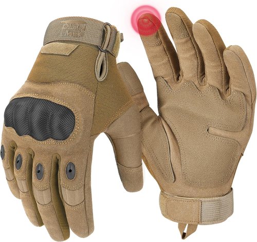 KEMIMOTO Tactical Gloves - Touchscreen Motorcycle Gloves with Hard Shell & Palm Padding | Perfect for Cycling, Hunting, and Hiking