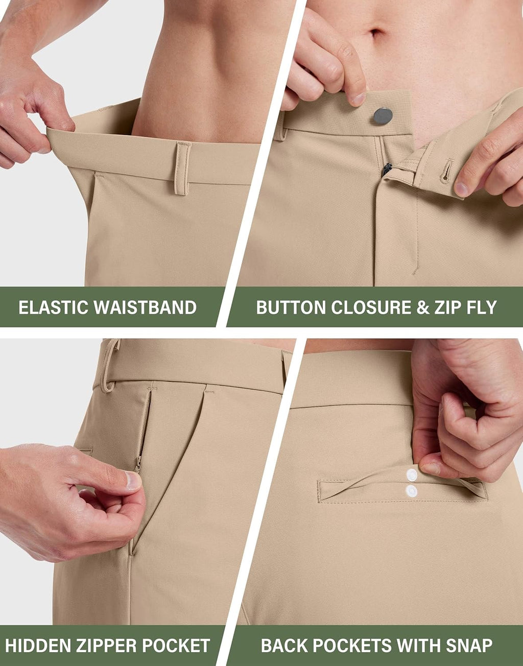 SERAMY Men's Golf Dress Shorts - 7 Inch Inseam, Quick-Dry, Lightweight with 5 Pockets