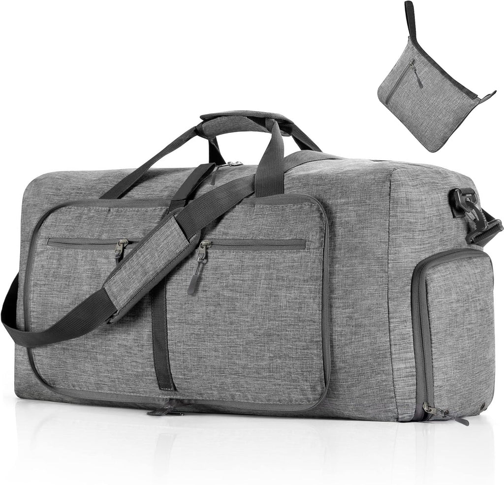 Vomgomfom Foldable Travel Duffle Bag - Lightweight Water-Resistant Luggage with Shoe Compartment | 65L/85L/115L Sizes