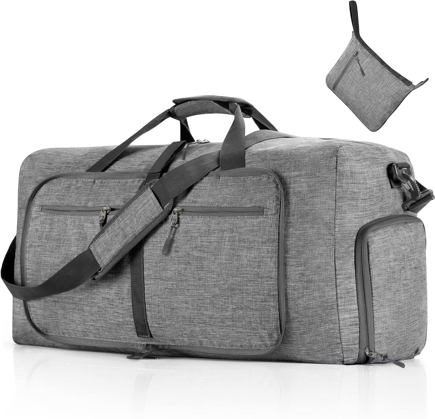 Vomgomfom Foldable Travel Duffle Bag - Lightweight Water-Resistant Luggage with Shoe Compartment | 65L/85L/115L Sizes
