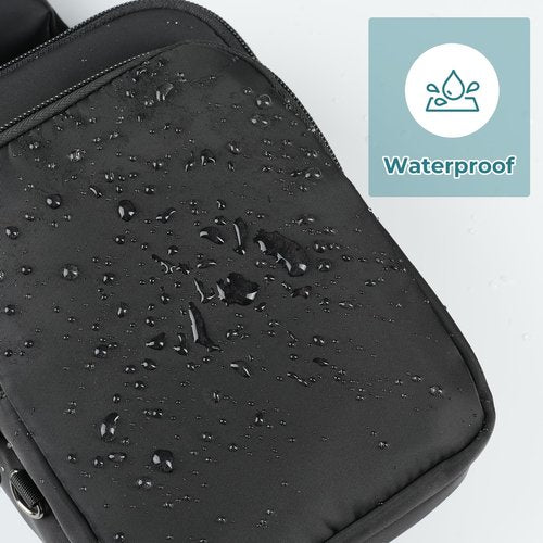 BROADREAM Sling Bag,Anti-Theft Tech Sling Backpack with Zipper Lock,RFID Blocking for Travel Work Sport(Black)