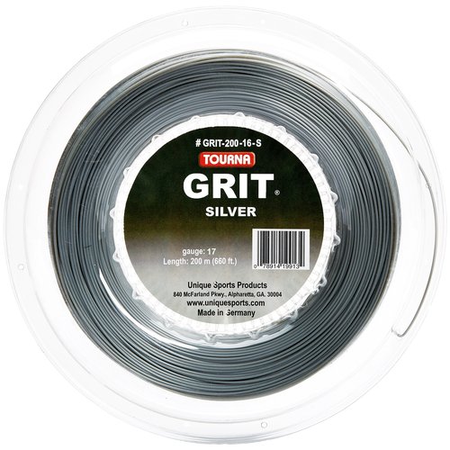 Tourna unisex adult 17g reel Tourna Grit Nano Technology Durable String, Silver, 18G US