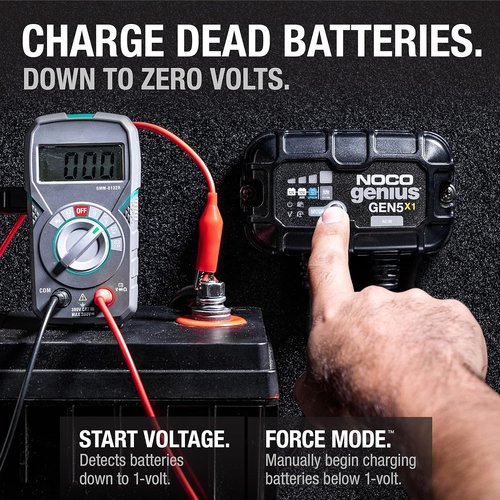 NOCO Genius GEN5X1 Battery Charger - 5A Onboard, Waterproof 12V Marine Charger with Overcharge Protection & Temperature Compensation