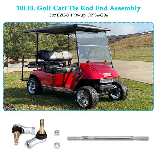 10L0L Golf Cart Tie Rod End Assembly for EZGO TXT 1994.5-2001 Electric & Gas, 2 Pack, OEM# 70904-G02 70074-G01 70074-G02