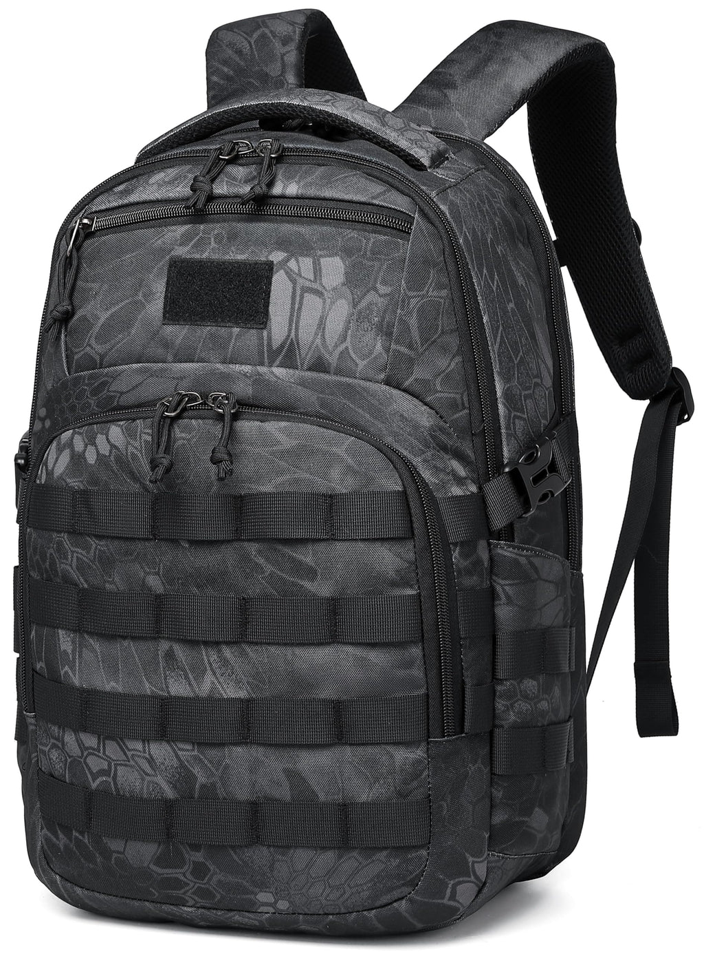 Wotony Military tactical backpack, backpack for men black small tactical assault bag (Python Black, 18.5 inch)
